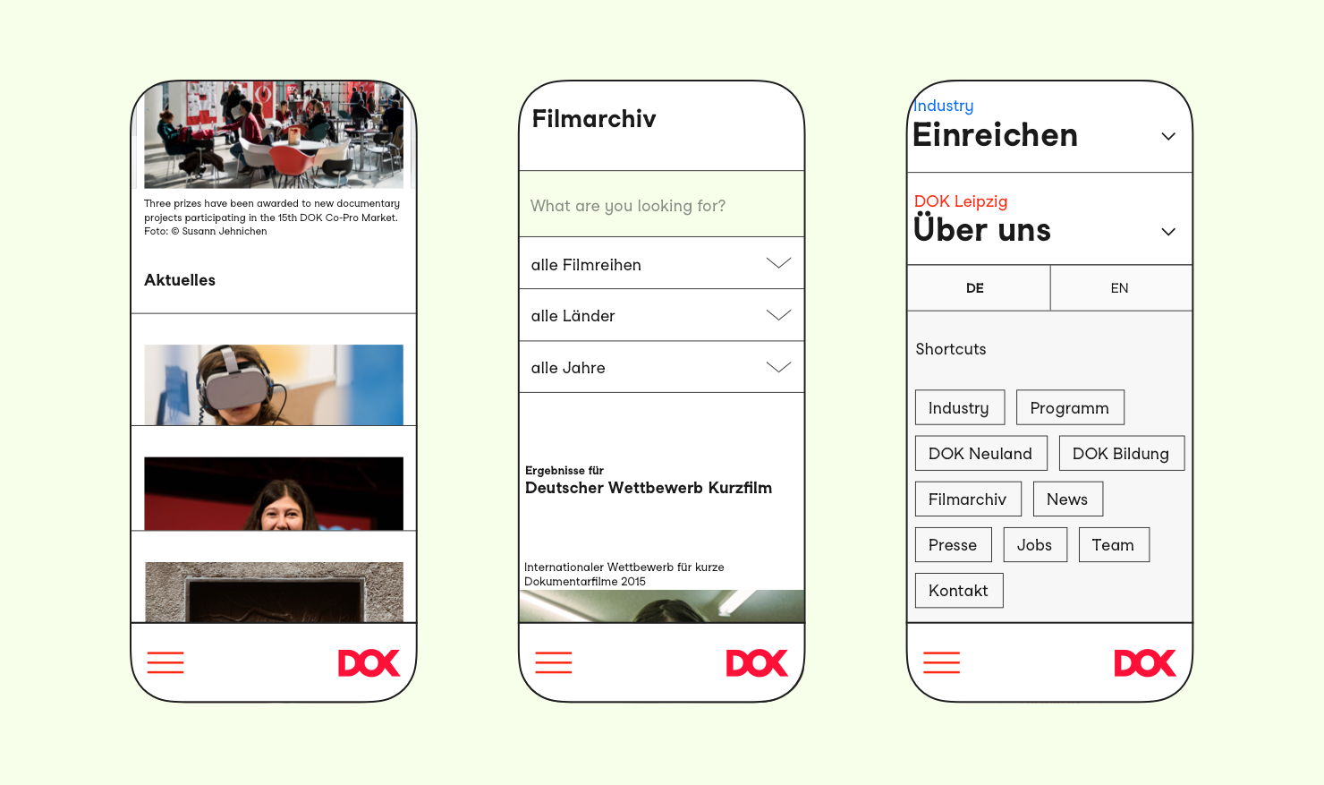 DOK Leipzig - Website Design Evey Kwong — Art Direction and Graphic Design