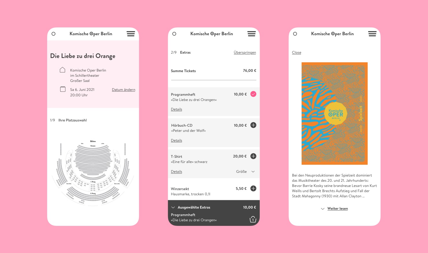 Komische Oper Berlin - Website Design Evey Kwong — Art Direction and Graphic Design