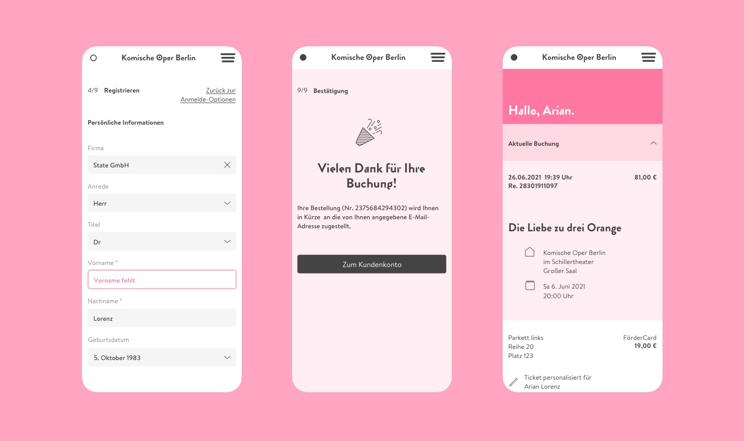 Komische Oper Berlin - Website Design Evey Kwong — Art Direction and Graphic Design