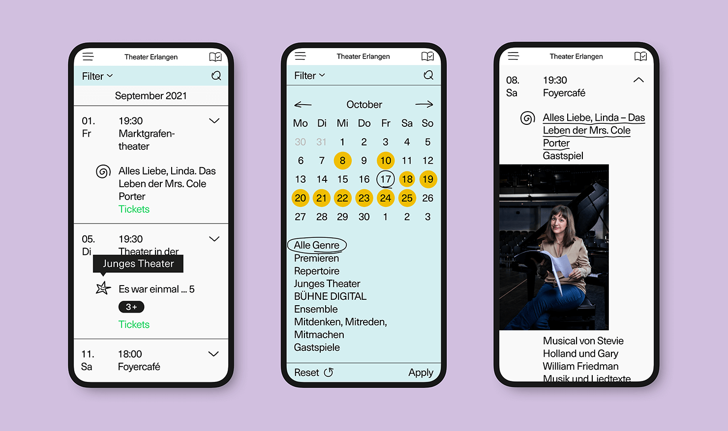 Theater Erlangen - Website Design Evey Kwong — Art Direction and Graphic Design