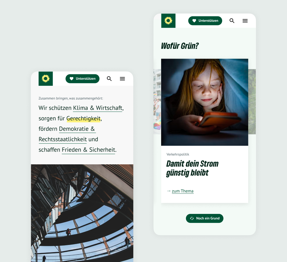 Die Grünen Website Evey Kwong — Art Direction and Graphic Design