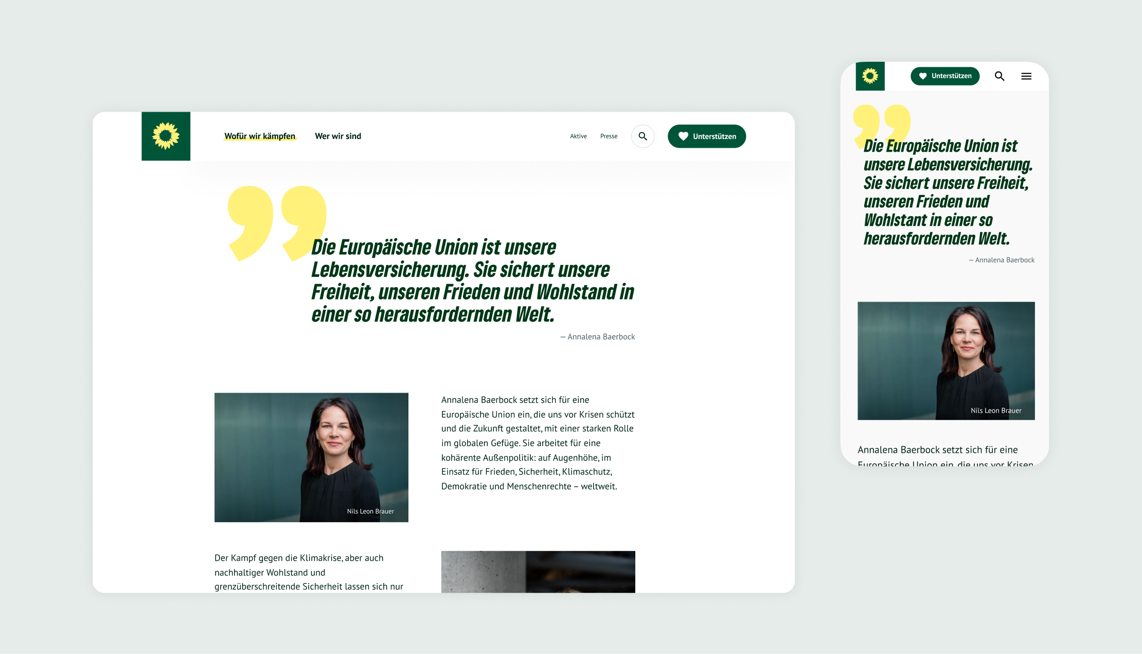 Die Grünen Website - Menschen Evey Kwong — Art Direction and Graphic Design