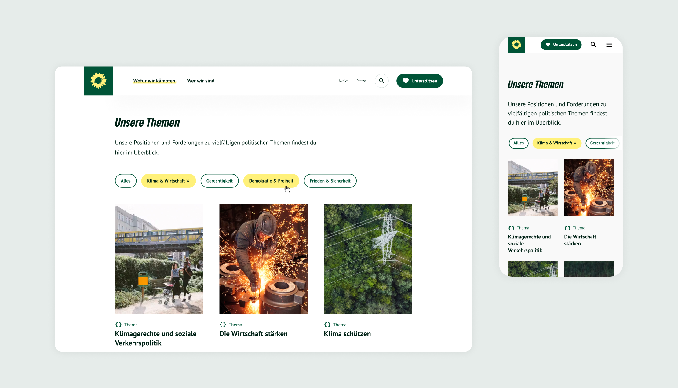 Die Grünen Website Themen Evey Kwong — Art Direction and Graphic Design
